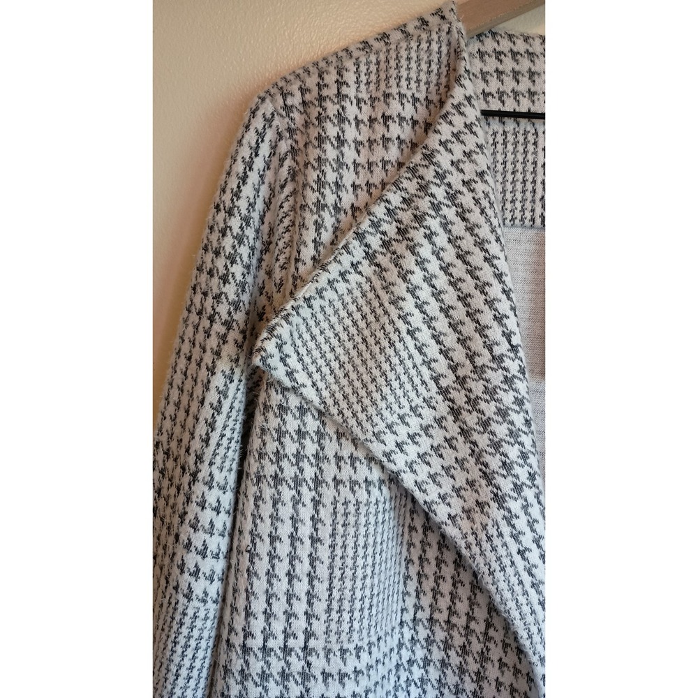 Calvin Klein L Grey Houndstooth Plaid Open Front Soft Knit Coatigan NWT - Picture 3 of 12